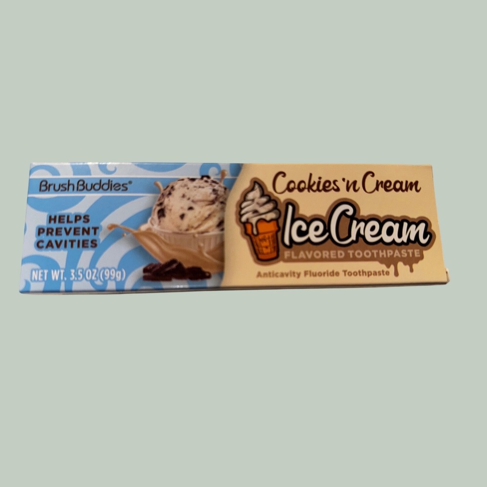 Brush Buddies Cookies n Cream Ice Cream Flavored Toothpaste 3.5 oz Anticavity